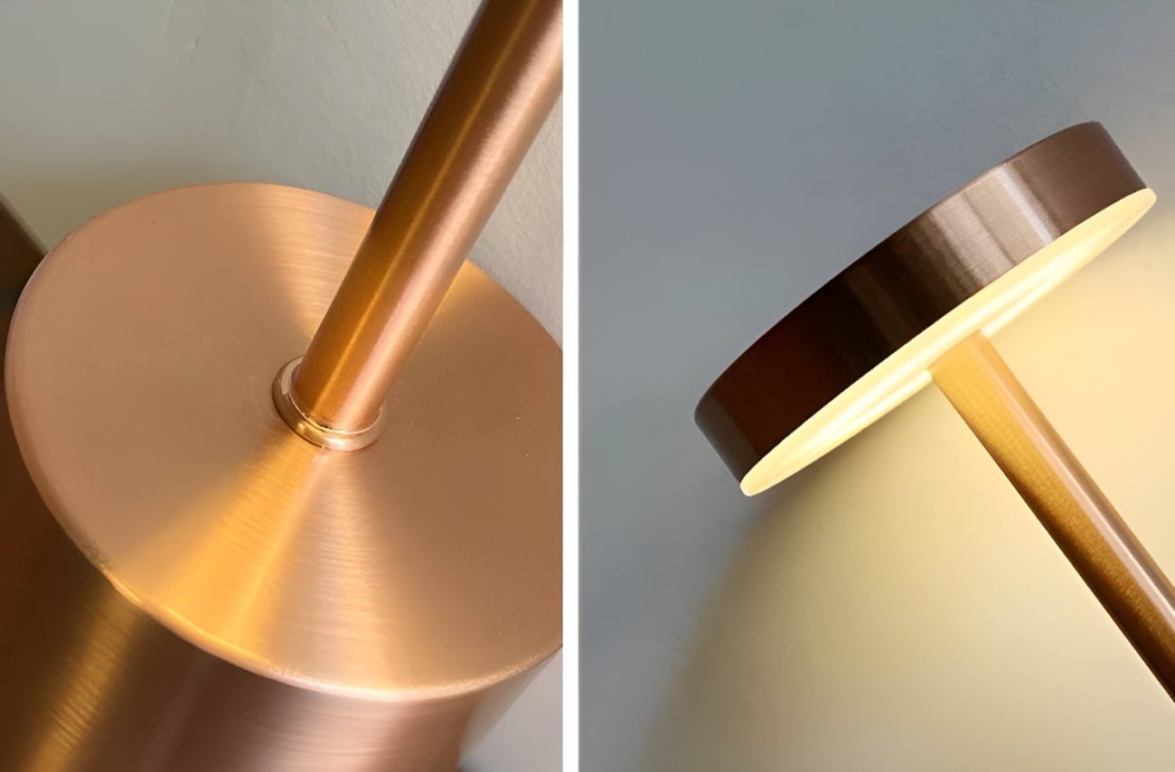 RetroGlow - Retro-inspirierte LED-Tischleuchte mit kabelloser & USB-Ladung