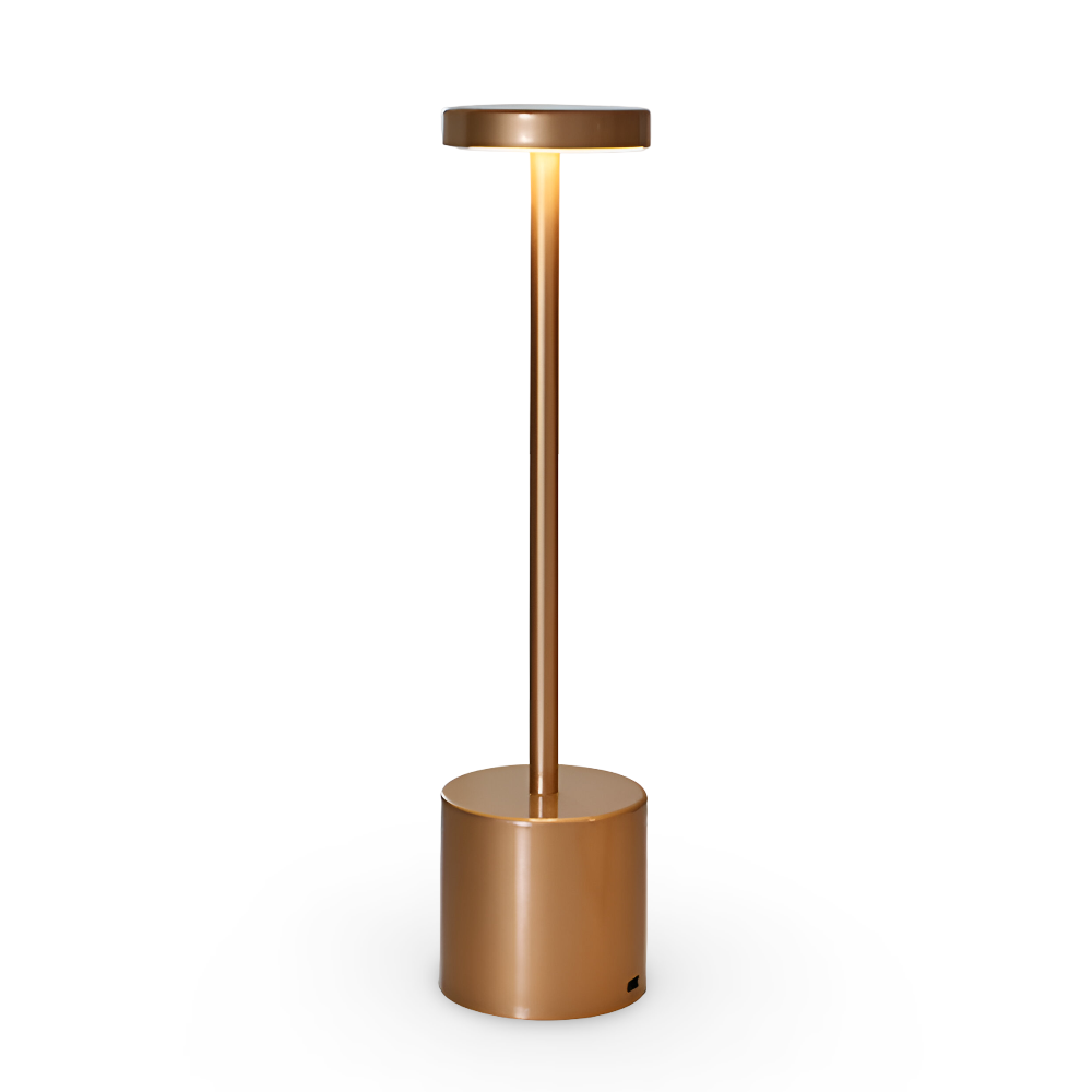 RetroGlow - Retro-inspirierte LED-Tischleuchte mit kabelloser & USB-Ladung