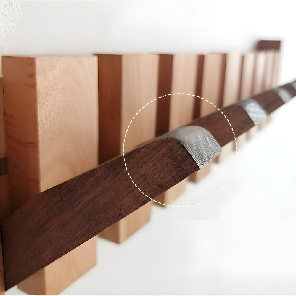 RetroHooks - Holzklavier-Wandregal mit magnetischen Haken