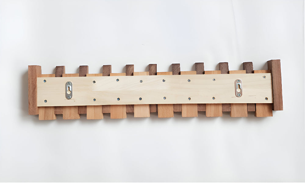 RetroHooks - Holzklavier-Wandregal mit magnetischen Haken