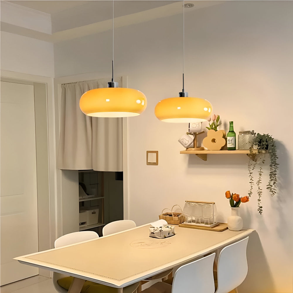 Retro Minimalistische Bauhaus Glas Pendelleuchte - Moderne Kreisförmige Hängelampe