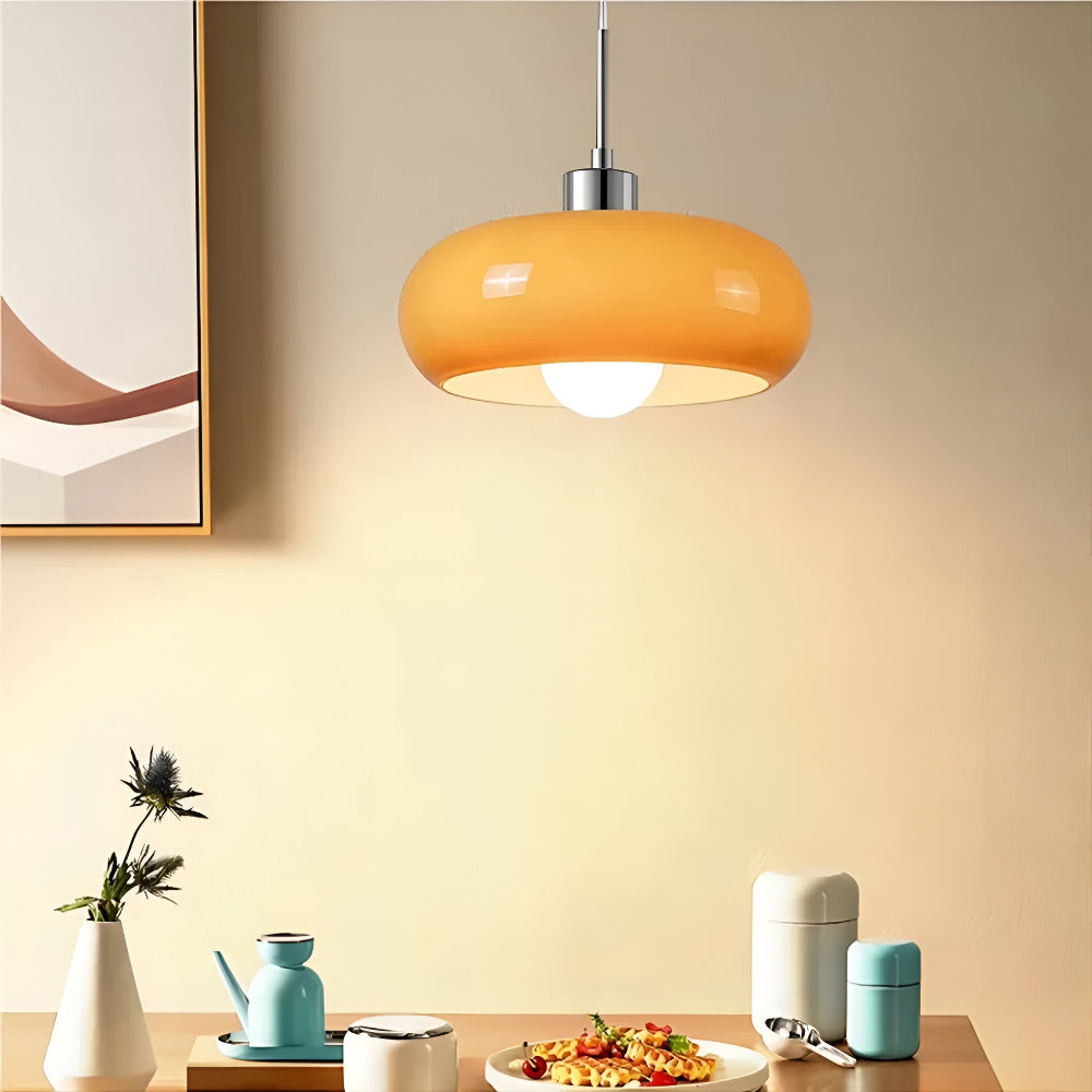 Retro Minimalistische Bauhaus Glas Pendelleuchte - Moderne Kreisförmige Hängelampe