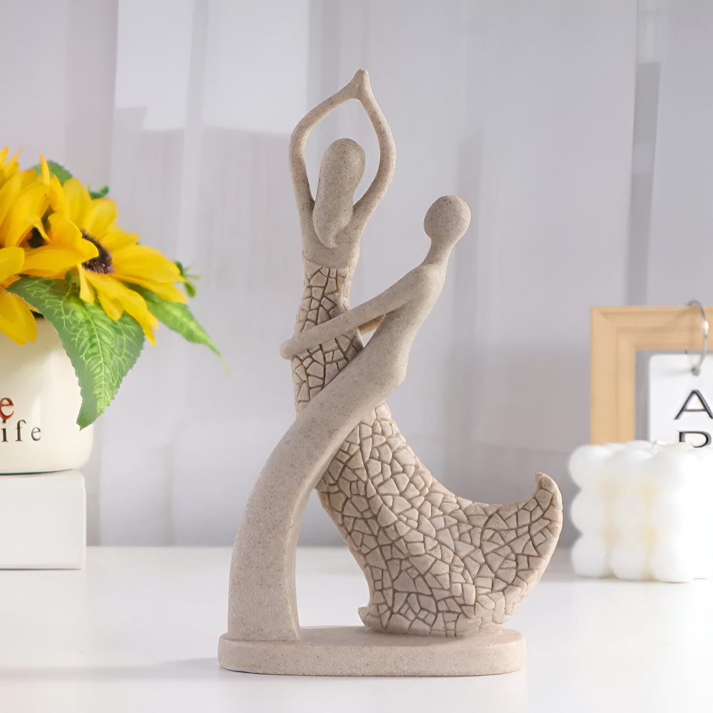 Romantische Sandstein Paar Dekor Figuren - Elegante Resin Statue für die Wohnkultur