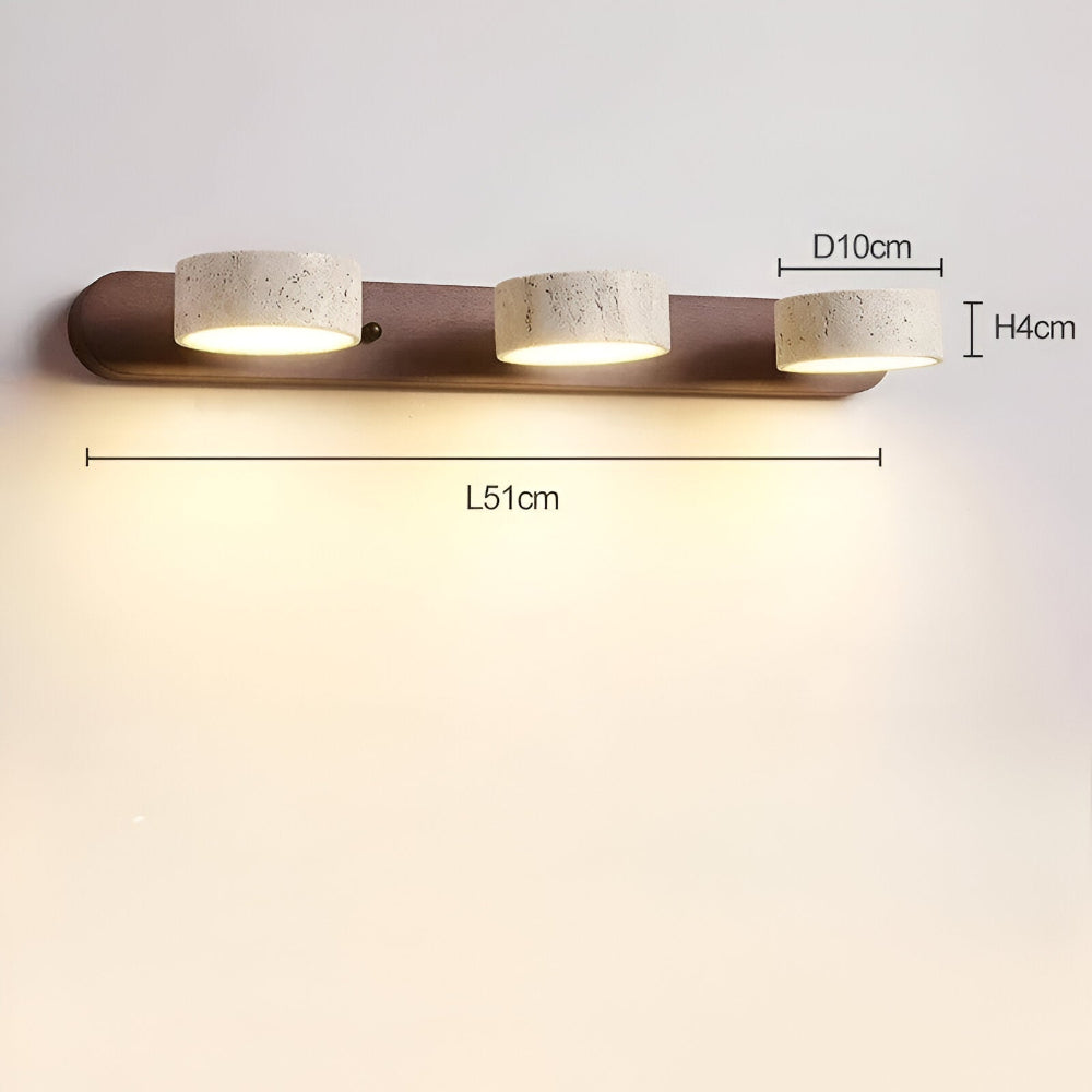 Runde LED Wandleuchte mit Naturstein Oberfläche | Stylische Wandlampe für Innenräume