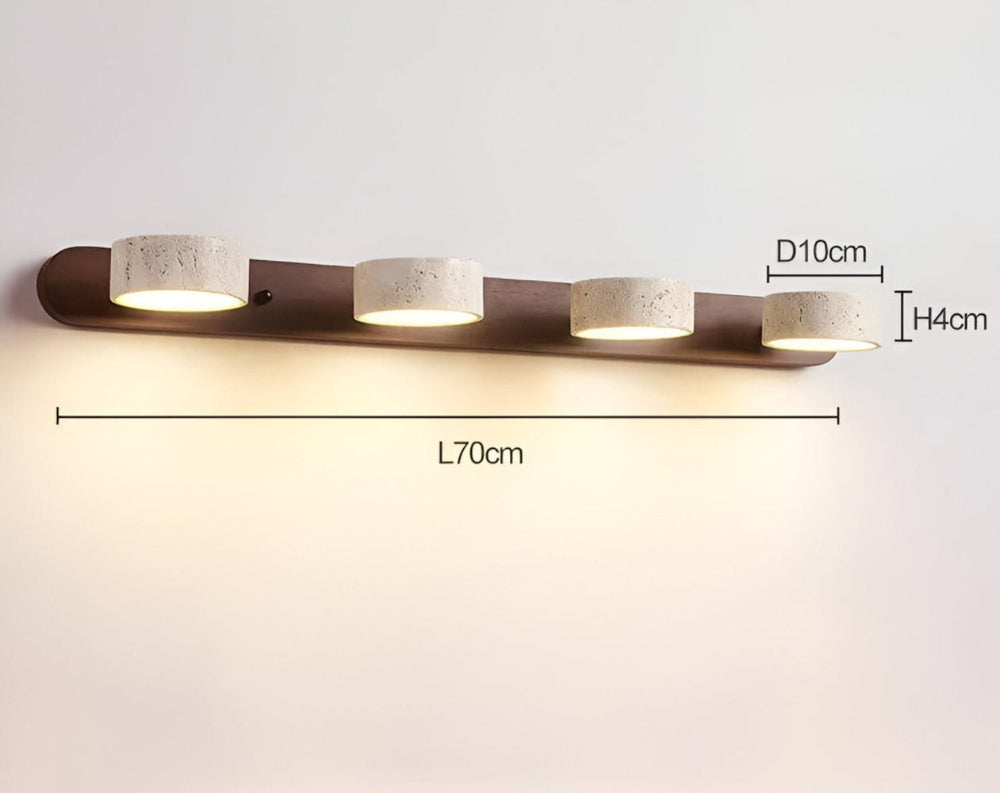 Runde LED Wandleuchte mit Naturstein Oberfläche | Stylische Wandlampe für Innenräume