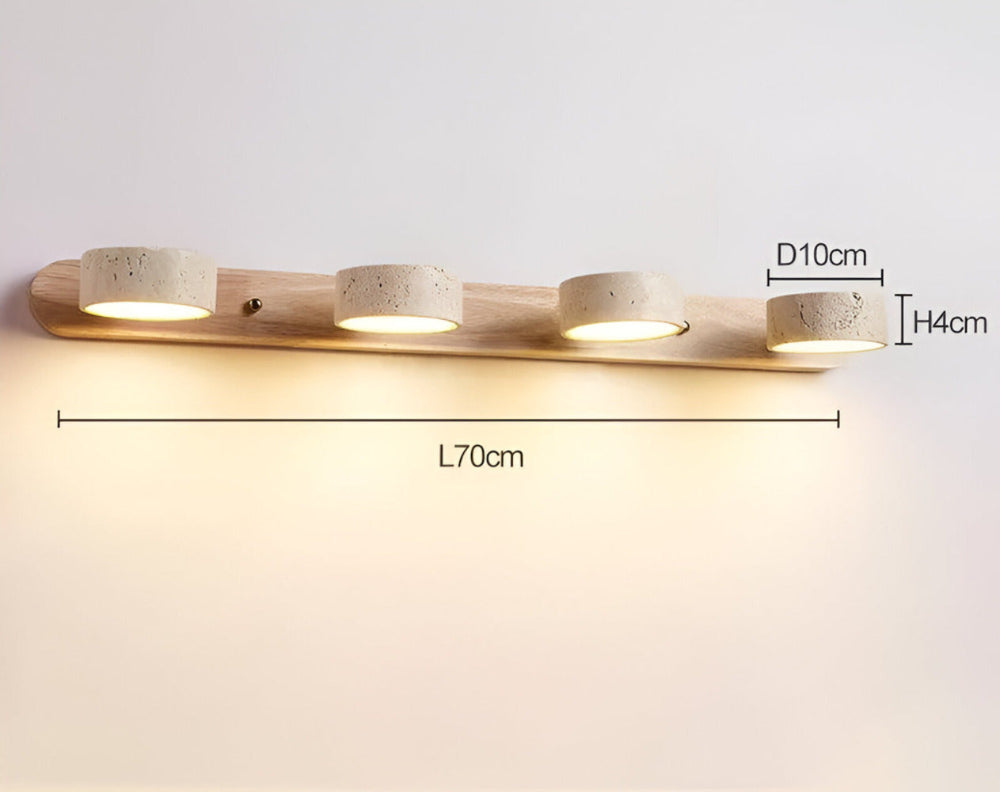 Runde LED Wandleuchte mit Naturstein Oberfläche | Stylische Wandlampe für Innenräume