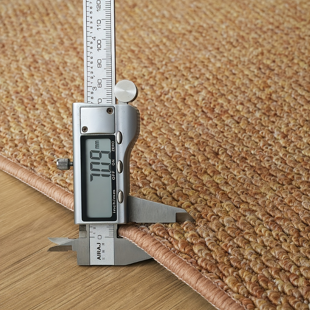 Runder Strickteppich aus Polyester – Weicher Boho-Teppich für Schlafzimmer & Wohnzimmer – 800g/m² – Einfarbig, Waschbar