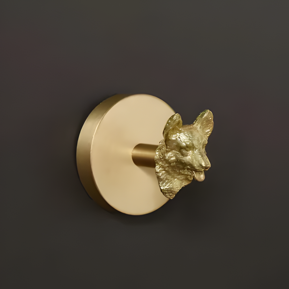 Rustikale Kleiderhaken mit Tiermotiven – dekorative Wandhaken aus Messing mit Golddetails