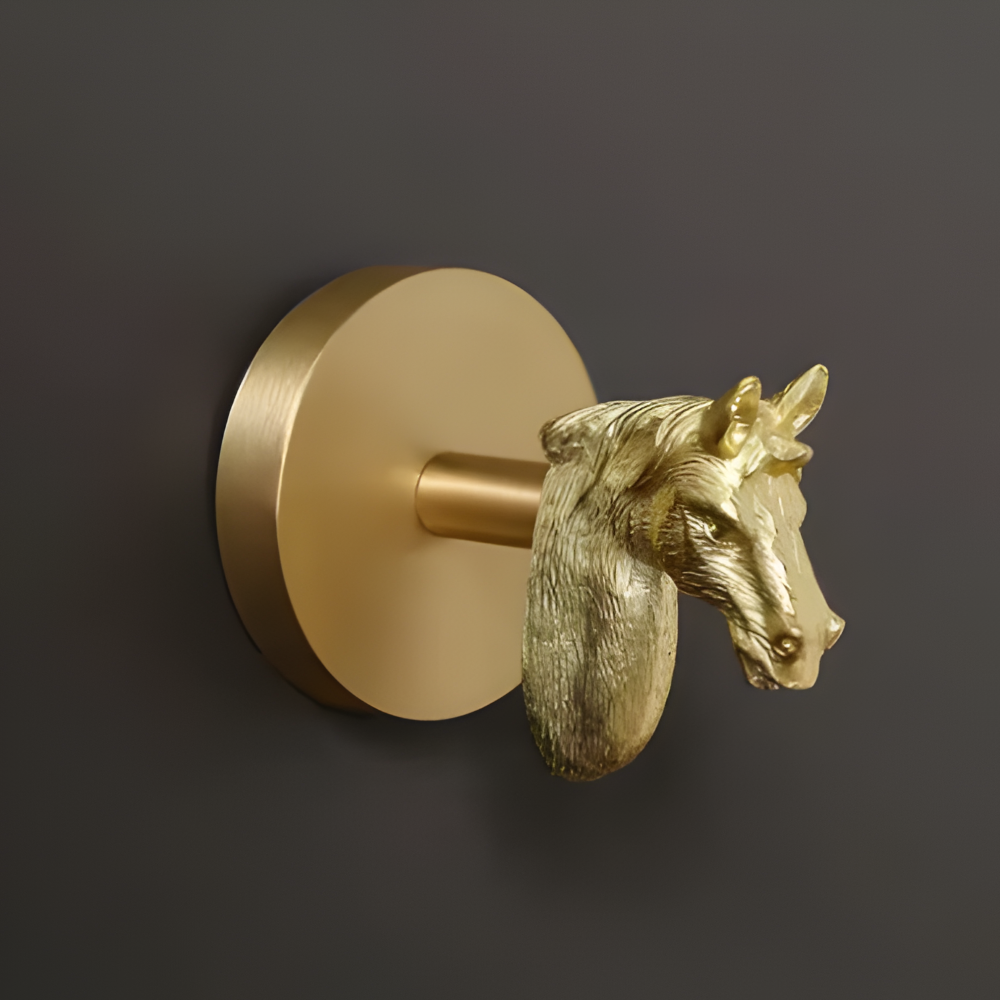 Rustikale Kleiderhaken mit Tiermotiven – dekorative Wandhaken aus Messing mit Golddetails