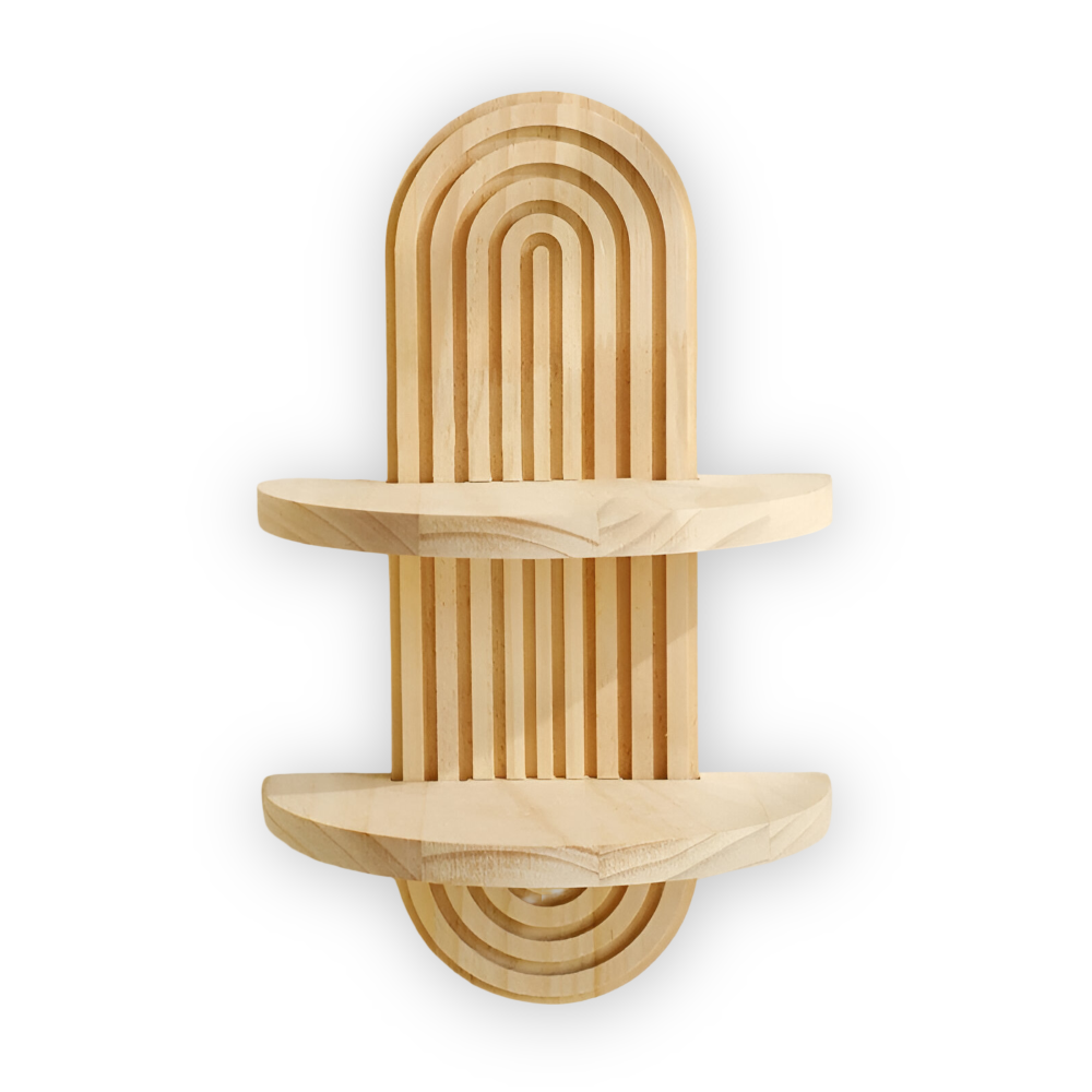 Moderne Geometrische Wandregale aus Holz, 35cm