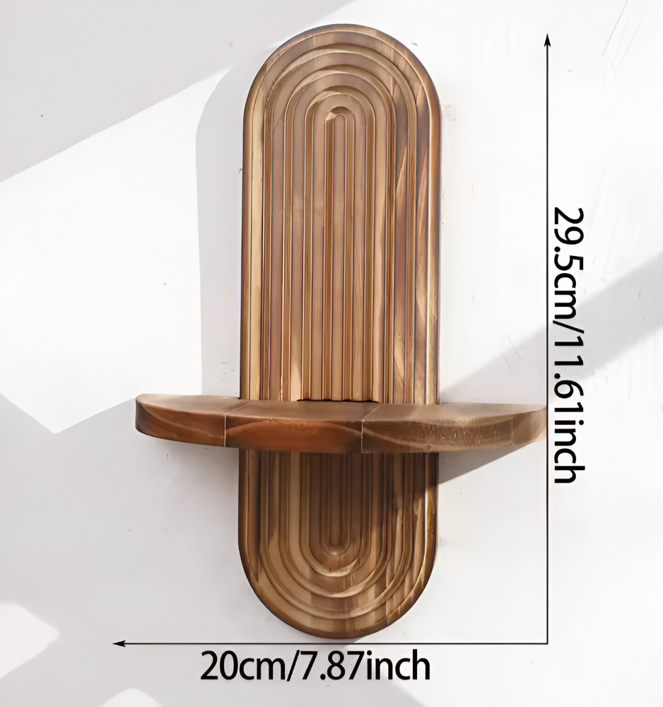 Rustikale Geometrische Holz Wandregale - Bohemian Wohnaccessoire