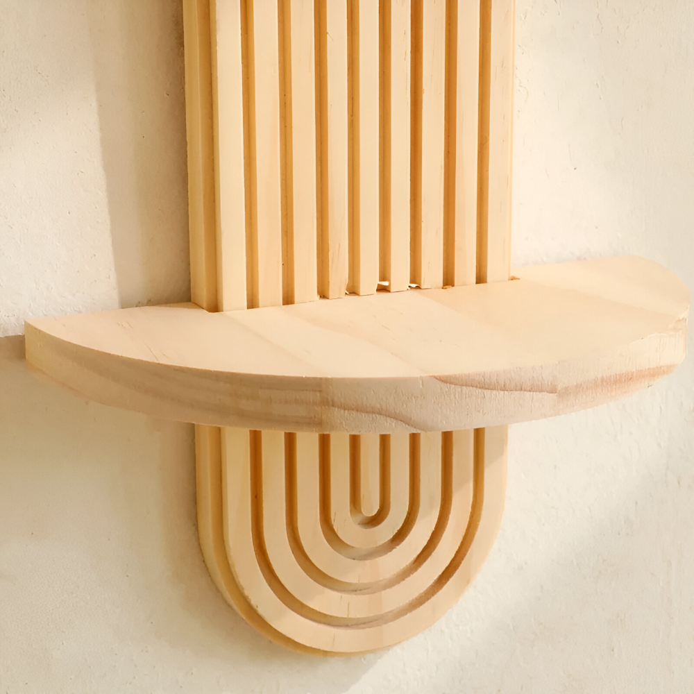 Moderne Geometrische Wandregale aus Holz, 35cm