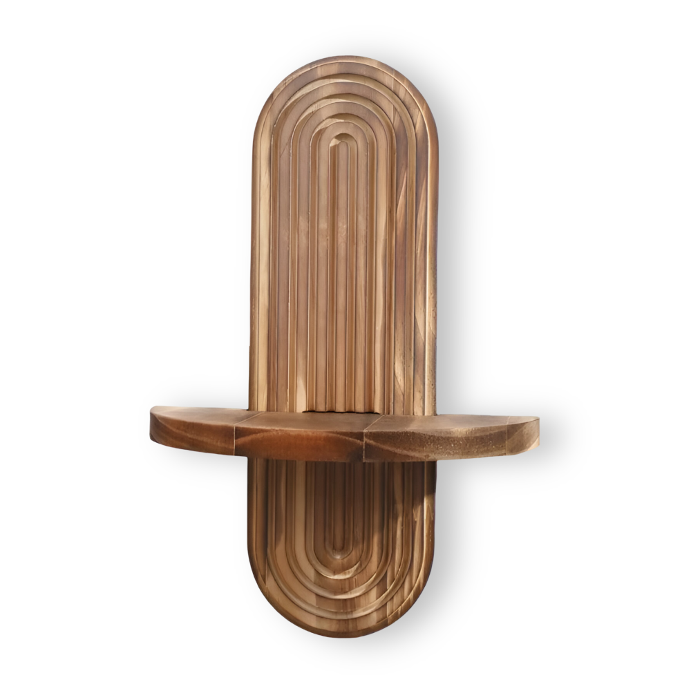 Rustikale Geometrische Holz Wandregale - Bohemian Wohnaccessoire