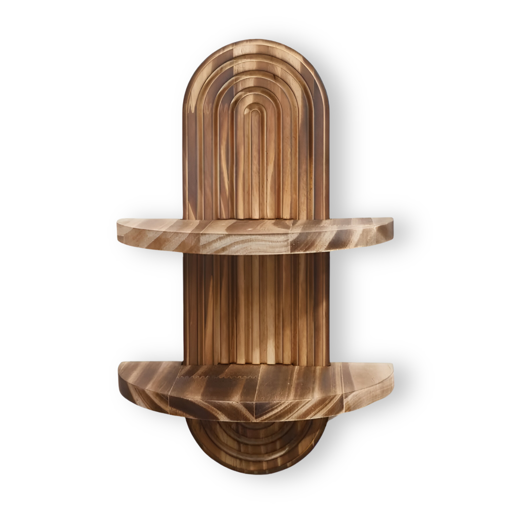 Rustikale Geometrische Holz Wandregale - Bohemian Wohnaccessoire