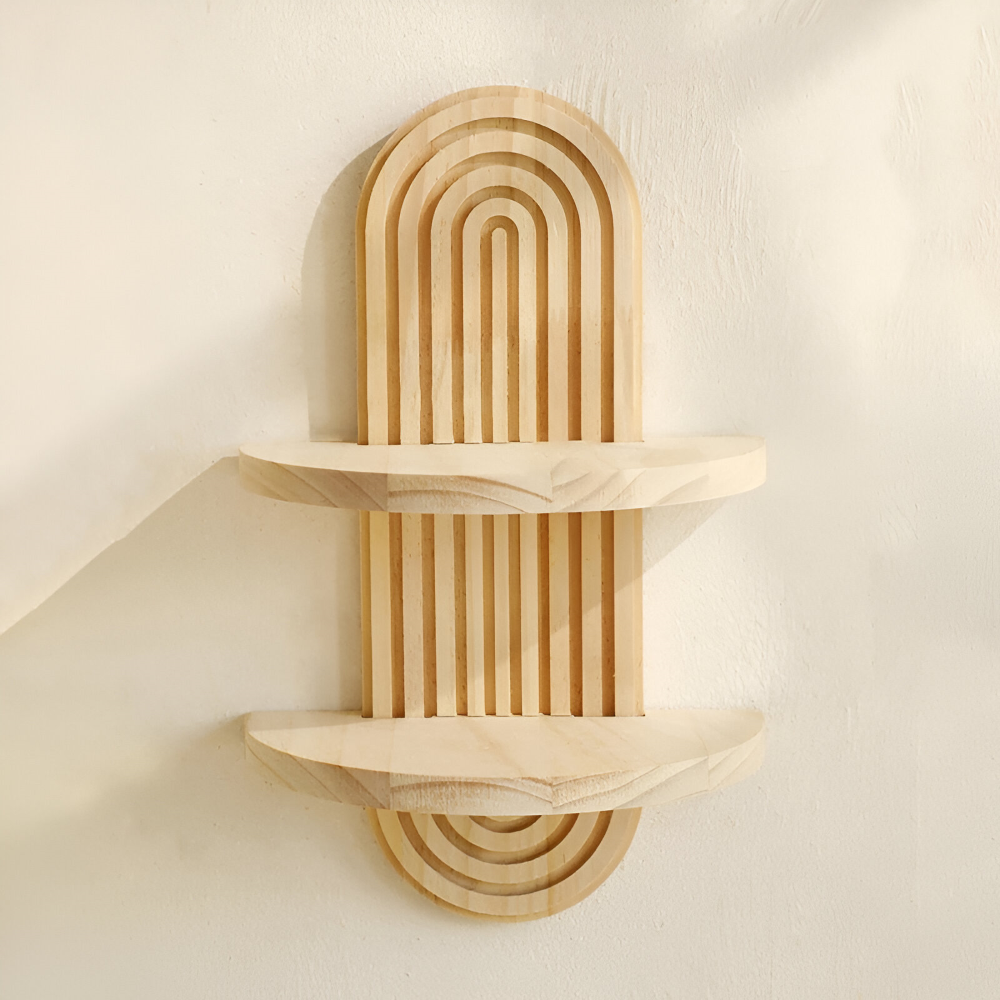 Moderne Geometrische Wandregale aus Holz, 35cm