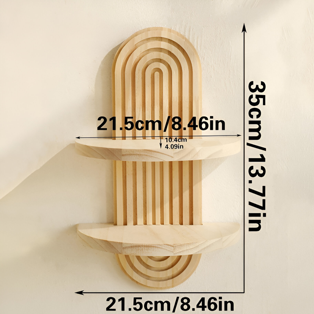 Moderne Geometrische Wandregale aus Holz, 35cm