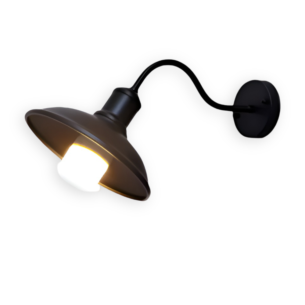 Rustikale Eisen Wandleuchte - Außenwandleuchte Schalen-Design für Industrielle Beleuchtung