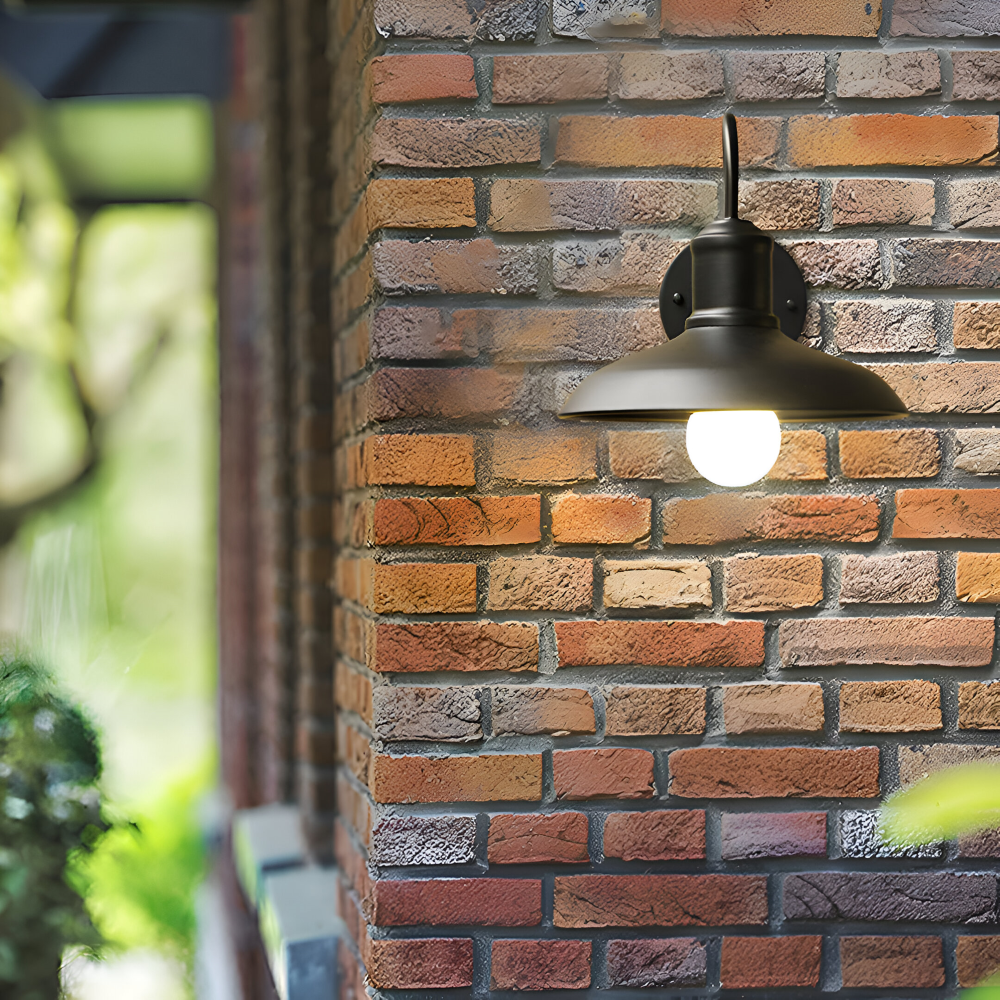 Rustikale Eisen Wandleuchte - Außenwandleuchte Schalen-Design für Industrielle Beleuchtung
