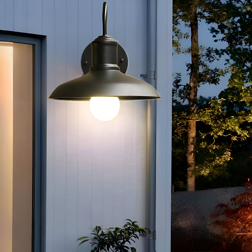 Rustikale Eisen Wandleuchte - Außenwandleuchte Schalen-Design für Industrielle Beleuchtung