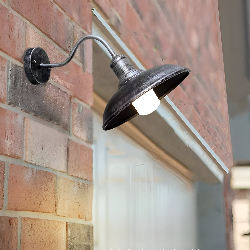 Rustikale Eisen Wandleuchte - Außenwandleuchte Schalen-Design für Industrielle Beleuchtung