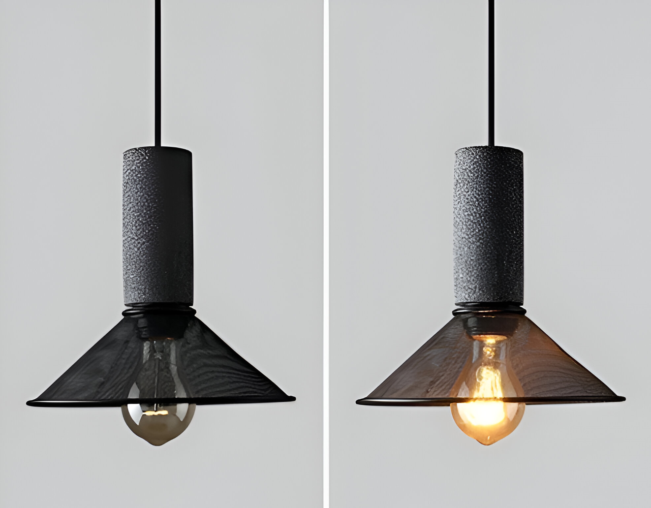 Rustic Pendelleuchte - Moderne Retro Schwarze Industrieleuchte - Verstellbare Hängelampe