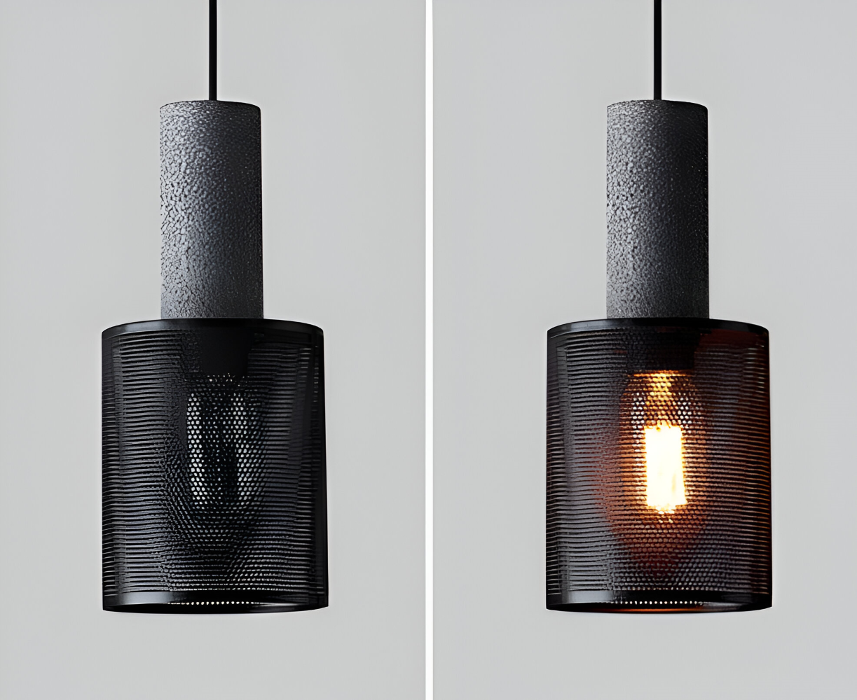 Rustic Pendelleuchte - Moderne Retro Schwarze Industrieleuchte - Verstellbare Hängelampe