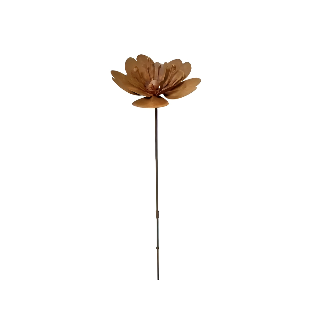 Rustikaler Gartenstecker - Hochwertiger Rost Metall Blume mit Teelicht für Garten Dekor