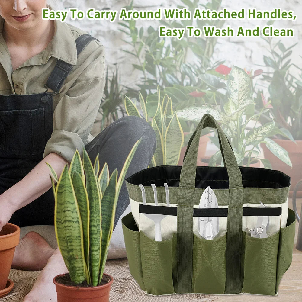 Garten Werkzeugtasche mit Fächern – Robuste Aufbewahrungstasche für Gartenwerkzeug, Pflanzenpflege & Outdoor