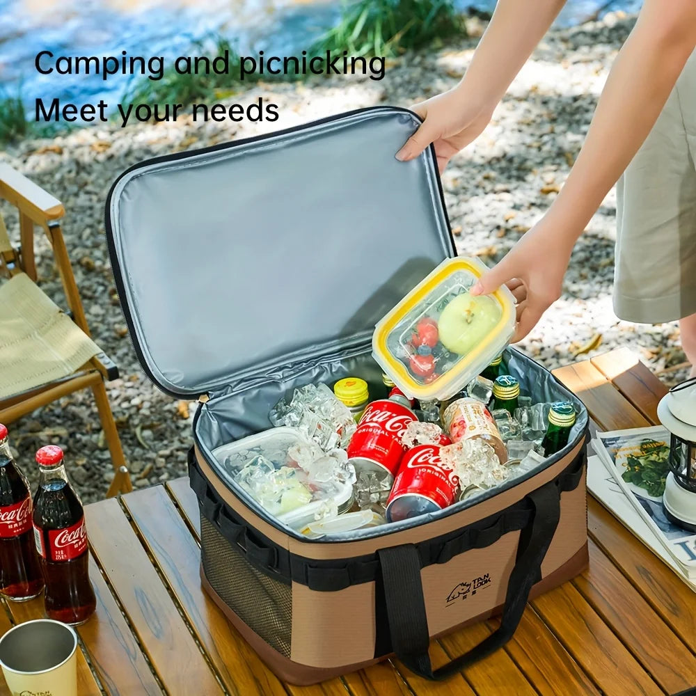 Tragbare Kühltasche aus Polyester 23L Isolierte Campingtasche mit Griff für Picknick Outdoor und Reise