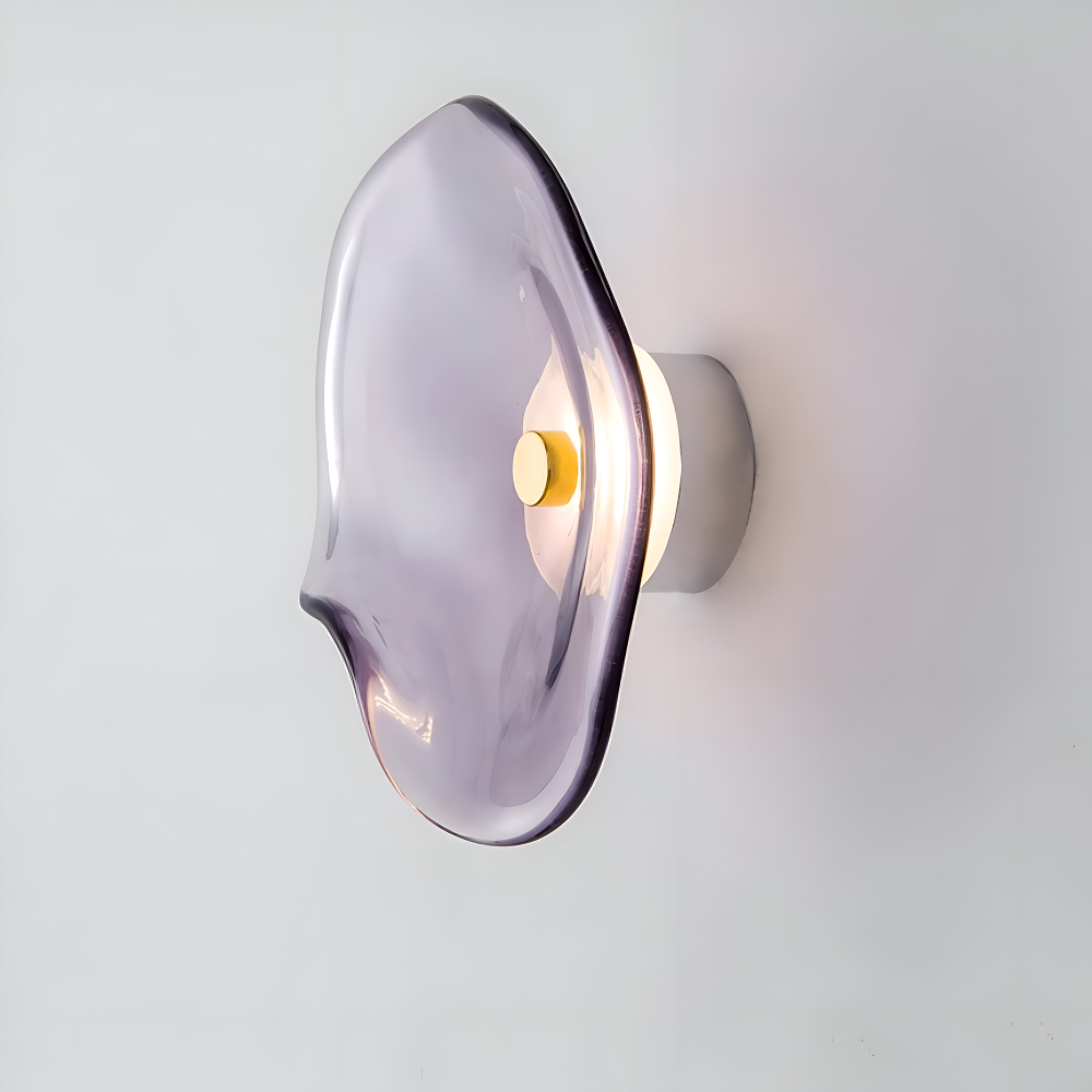 Skandinavisch Inspirierte Gebogene Glas Wandleuchte - LED Wandleuchte für den Innenbereich im Japandi-Design