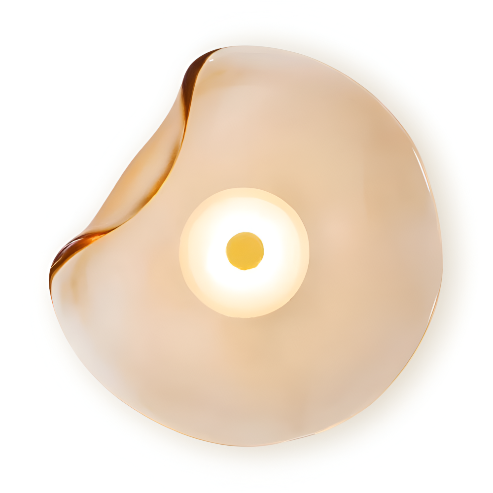 Skandinavisch Inspirierte Gebogene Glas Wandleuchte - LED Wandleuchte für den Innenbereich im Japandi-Design