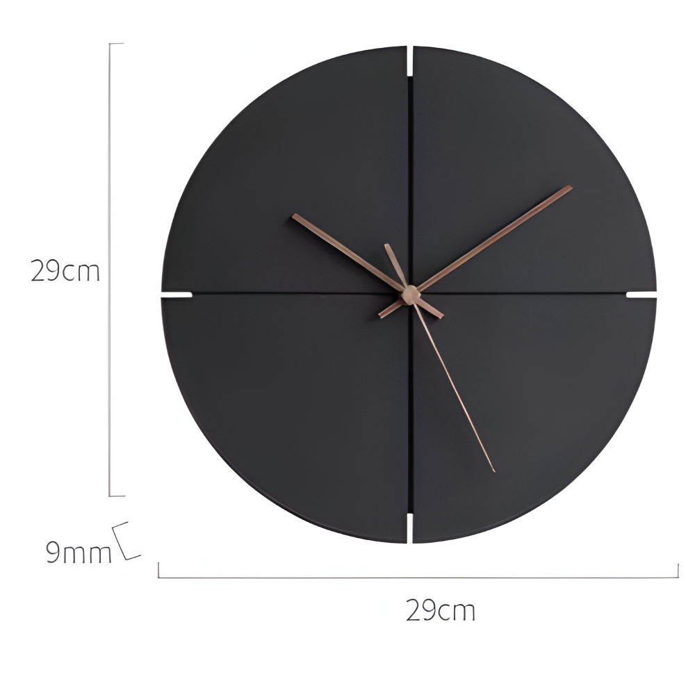 Skandinavische Schwarze Runde/Quadratische Wanduhr für Moderne Innenräume