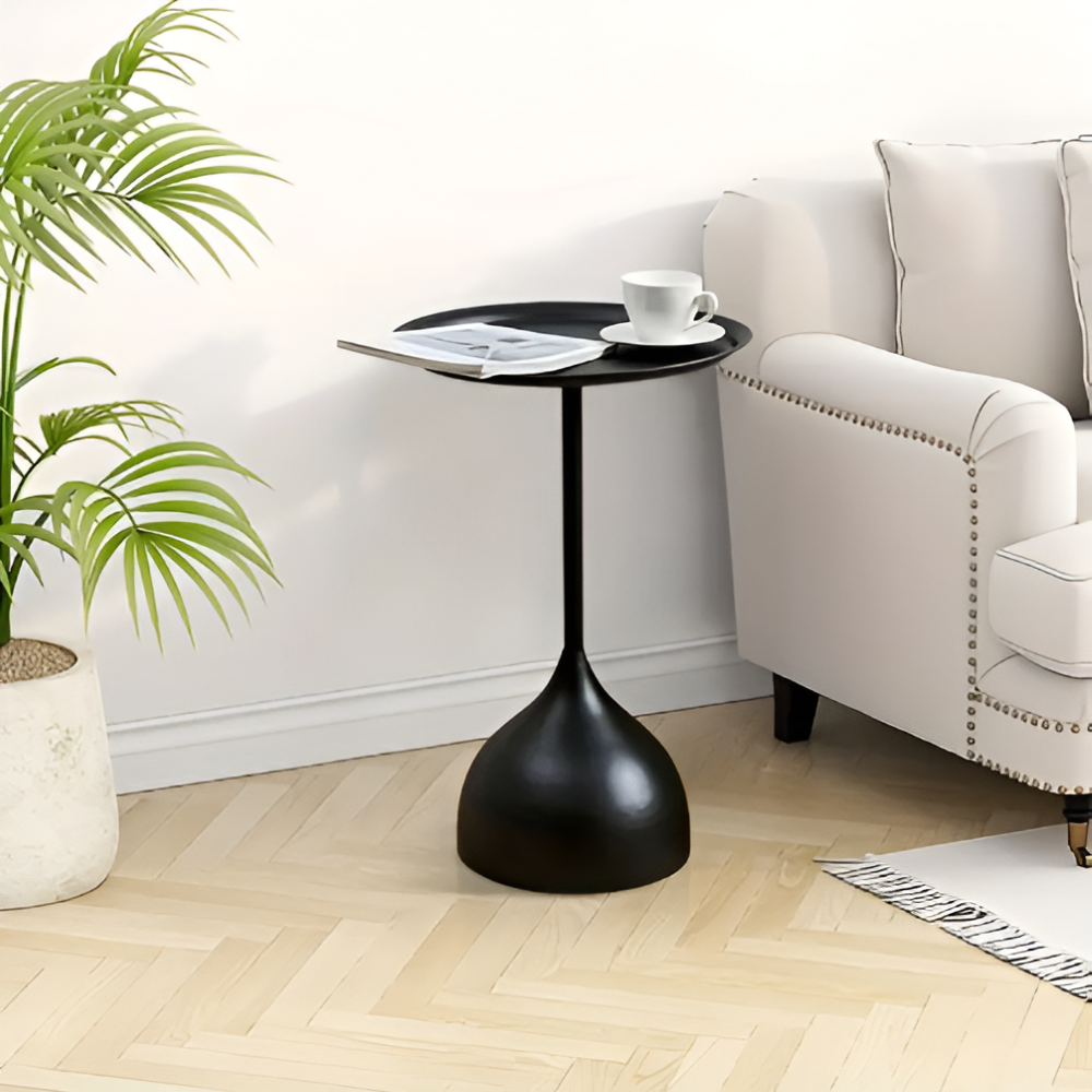 Skandinavischer Runder Metall Beistelltisch - Modernes Minimalistisches Design Akzenttisch