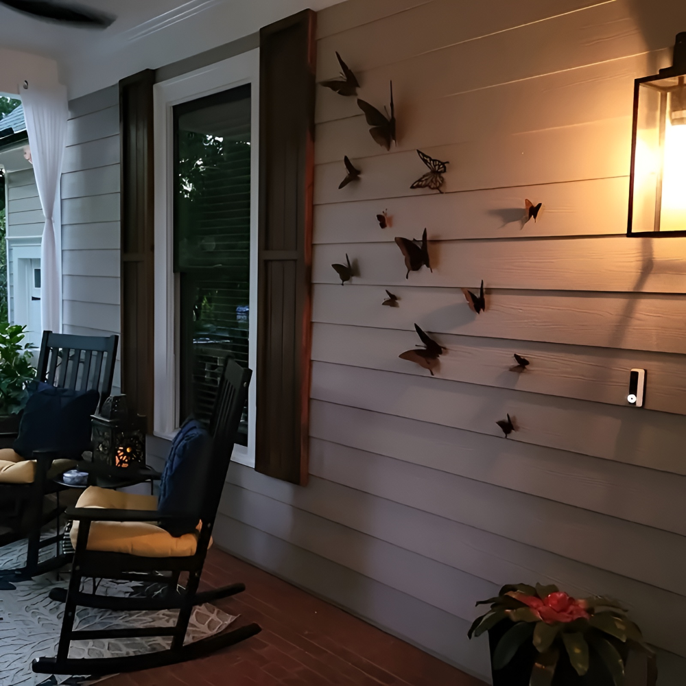 Schmetterling Wanddekoration aus Metall (12 Stk.) – Rost-Optik Gartenfigur für Zaun & Wand