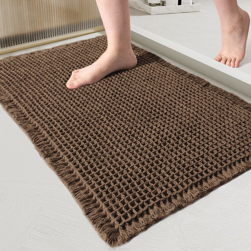 Schnell Trocknende Waffel-Badematte 50x80cm - Ultra-Saugfähiges Polyester Grau für Badezimmer und Küche 10