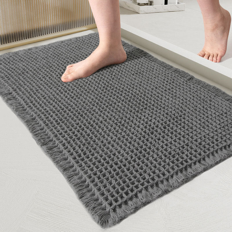 Schnell Trocknende Waffel-Badematte 50x80cm - Ultra-Saugfähiges Polyester Grau für Badezimmer und Küche 12