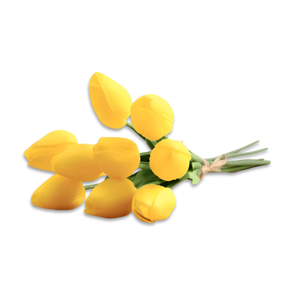 Set aus 6 realistischen Kunst Tulpenblumensträußen für Zuhause, Garten und Partydesign