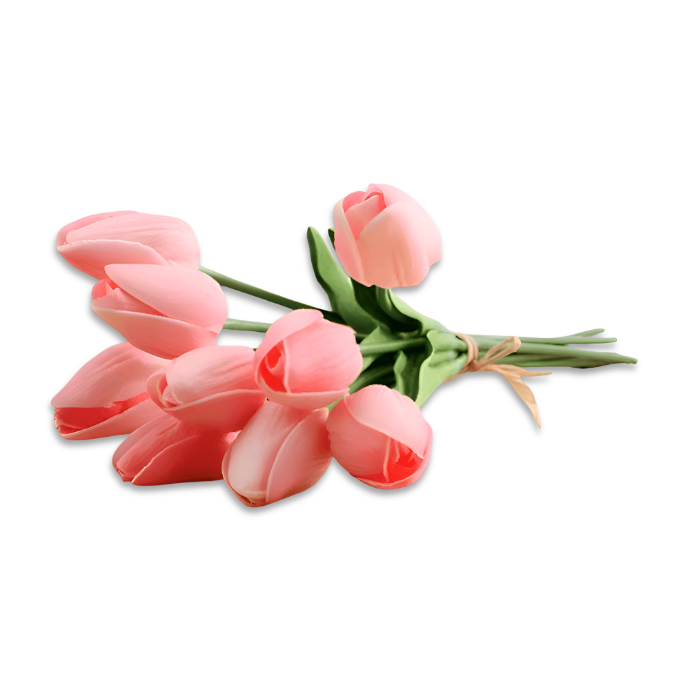 Set aus 6 realistischen Kunst Tulpenblumensträußen für Zuhause, Garten und Partydesign