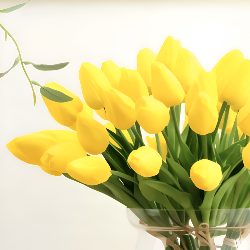 Set aus 6 realistischen Kunst Tulpenblumensträußen für Zuhause, Garten und Partydesign