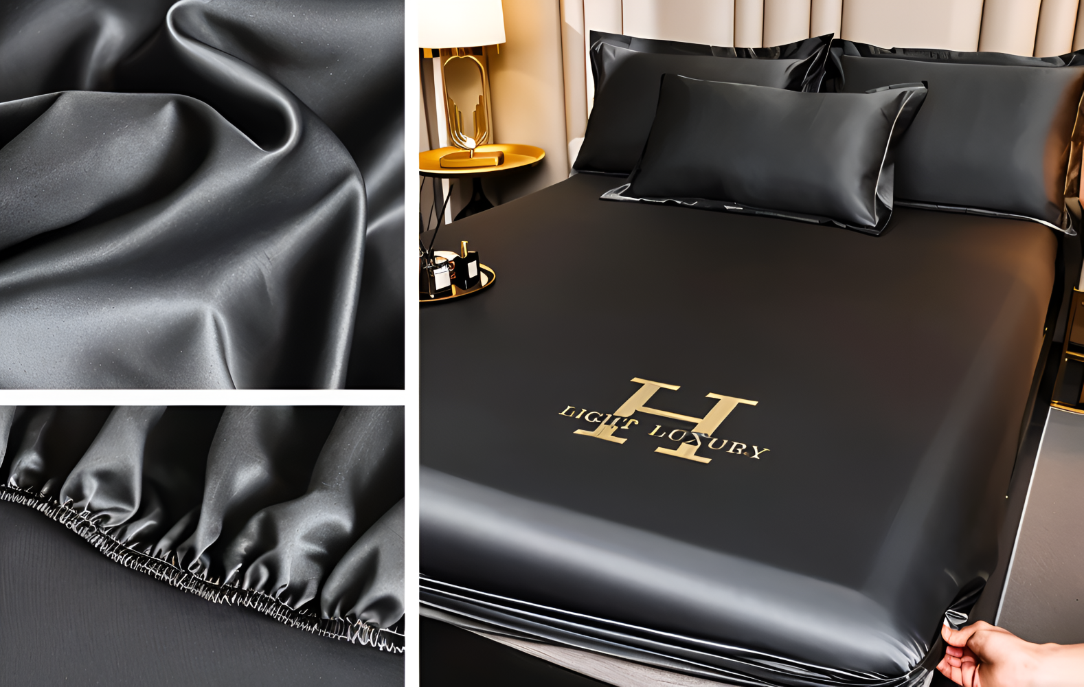 Glänzende Silk Sheets - Atmungsaktives Satin Spannbetttuch - Matratzenbezug