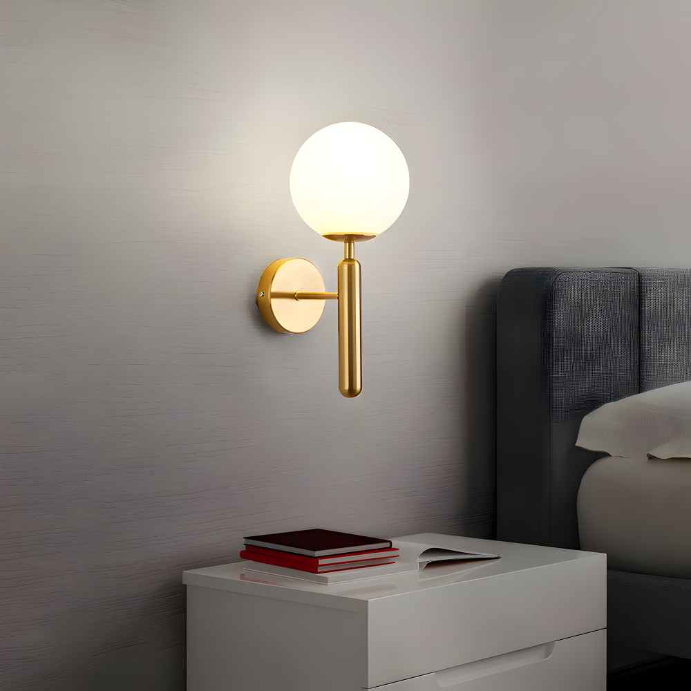 Glänzende Kugel Wandleuchte - Stilvolle Kupfer Wandlampe - Wandleuchten LED Indoor