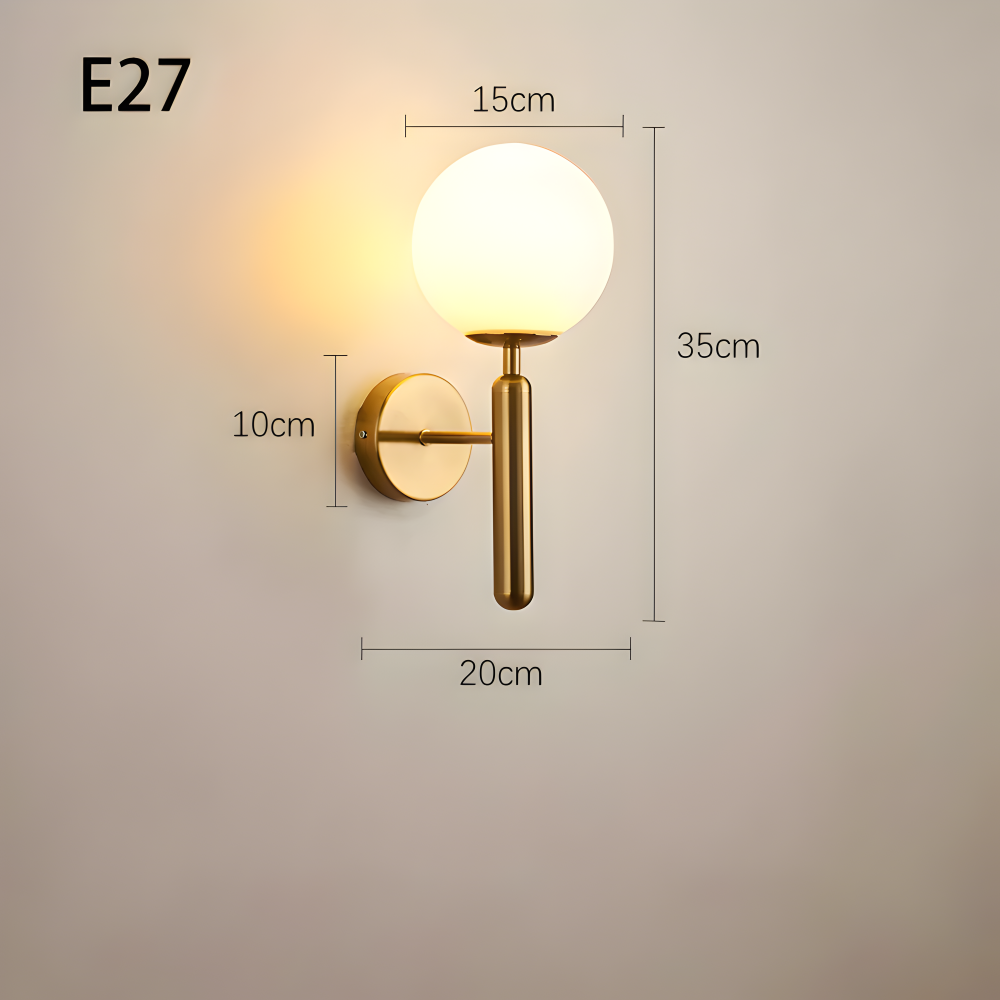 Glänzende Kugel Wandleuchte - Stilvolle Kupfer Wandlampe - Wandleuchten LED Indoor