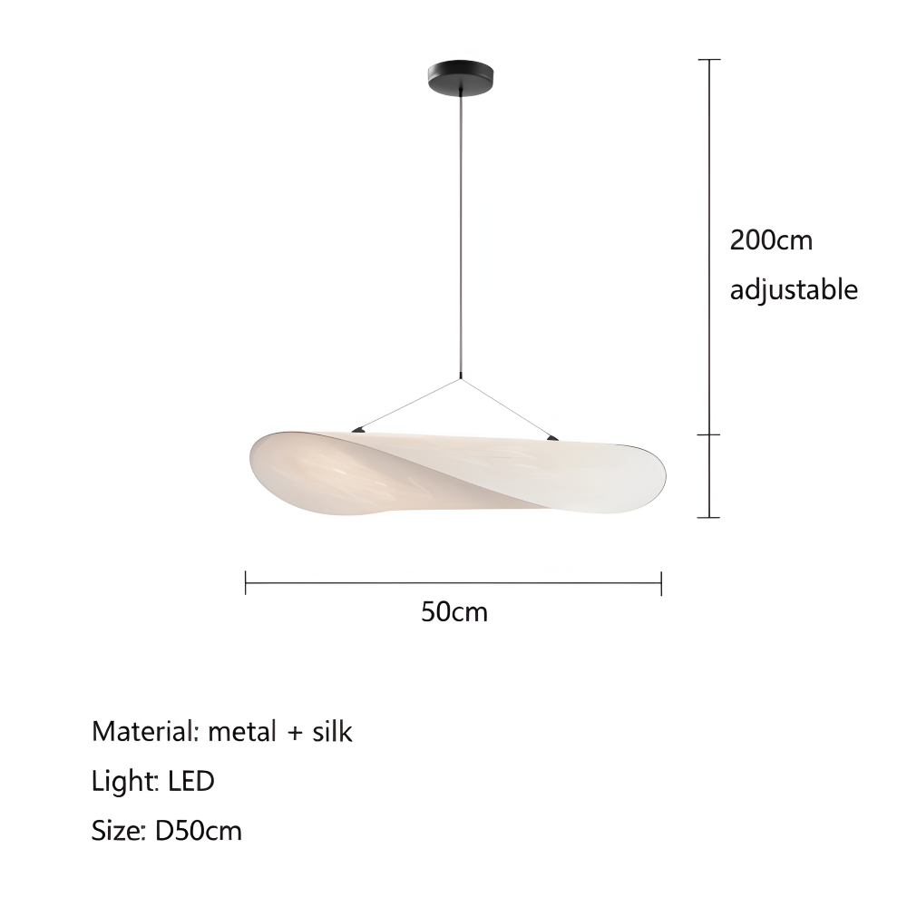 SilkyFab Pendelleuchte - Handgefertigte LED Hängelampe aus Stoff