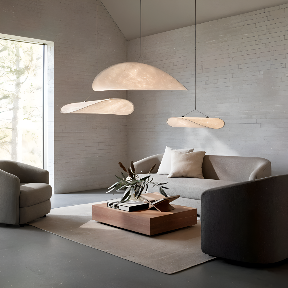 SilkyFab Pendelleuchte - Handgefertigte LED Hängelampe aus Stoff