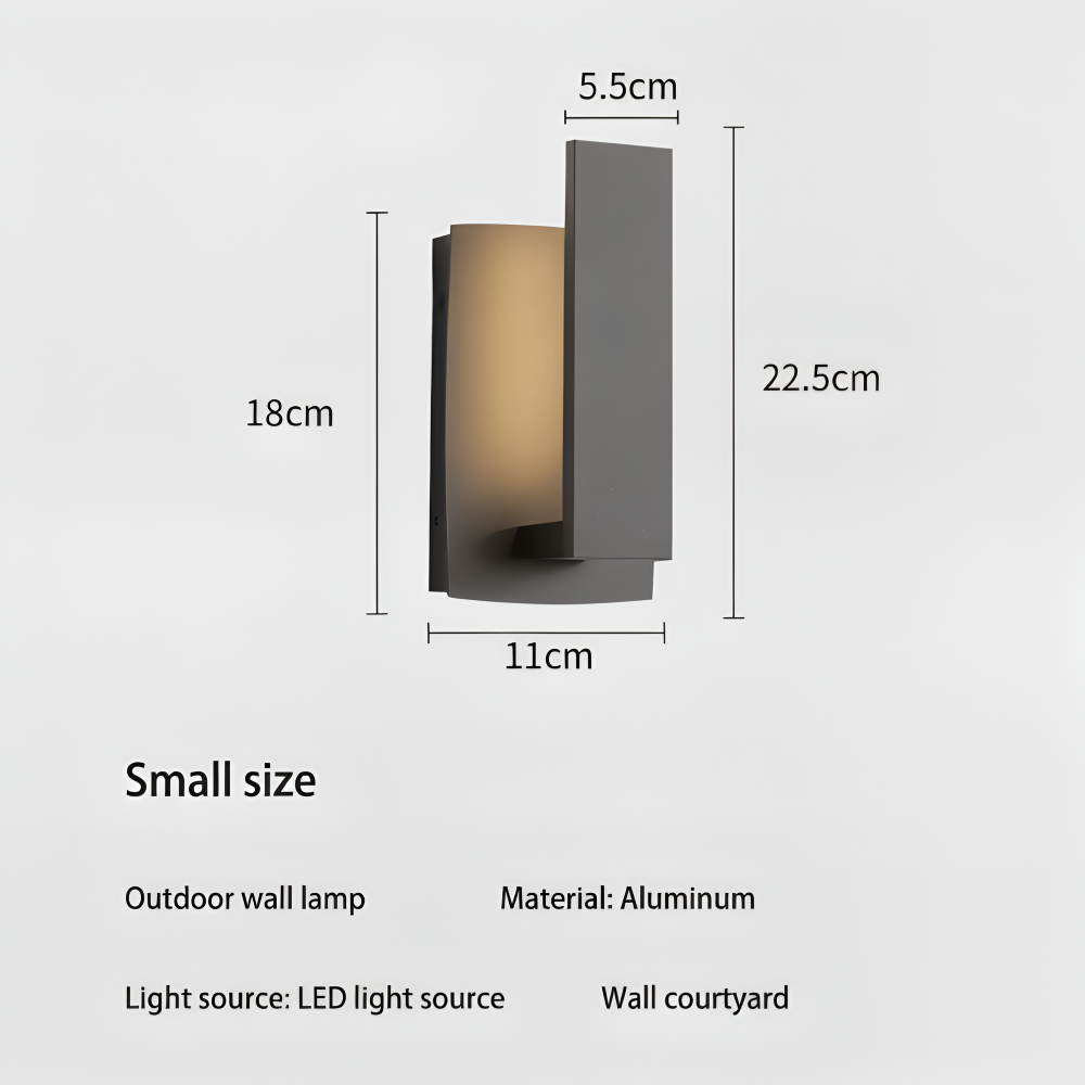 SimpliBlack Wandleuchte - Wasserdichte Aluminium Gartenbeleuchtung - Minimalistische Wandleuchte für Draußen