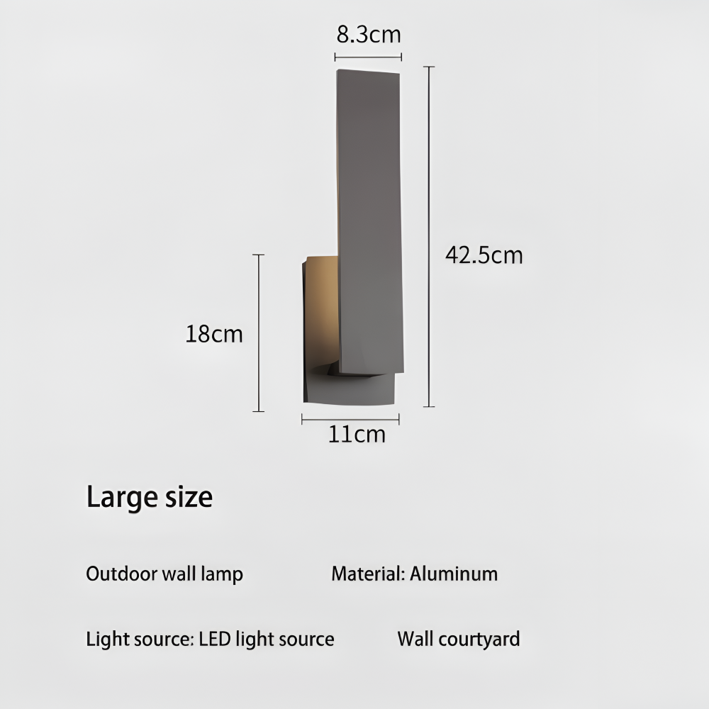SimpliBlack Wandleuchte - Wasserdichte Aluminium Gartenbeleuchtung - Minimalistische Wandleuchte für Draußen