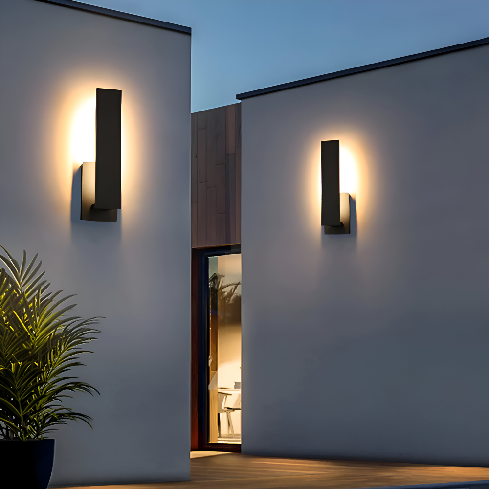 SimpliBlack Wandleuchte - Wasserdichte Aluminium Gartenbeleuchtung - Minimalistische Wandleuchte für Draußen