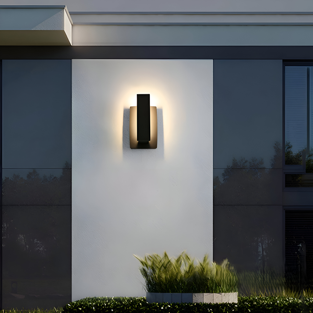 SimpliBlack Wandleuchte - Wasserdichte Aluminium Gartenbeleuchtung - Minimalistische Wandleuchte für Draußen