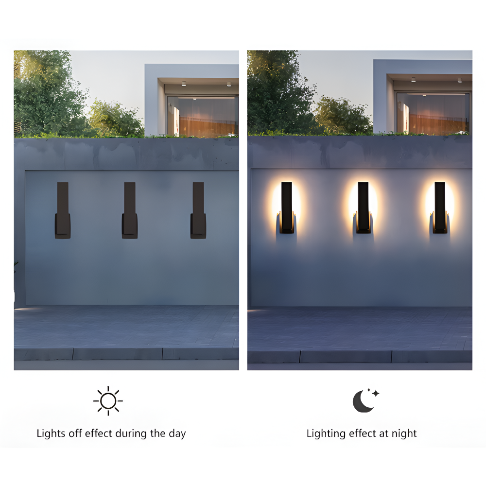 SimpliBlack Wandleuchte - Wasserdichte Aluminium Gartenbeleuchtung - Minimalistische Wandleuchte für Draußen