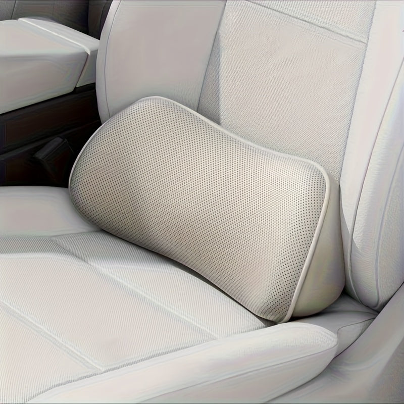 Sitzkissen Lendenstützkissen fürs Auto – Premium Memory-Schaum & Kunstleder, Ergonomisch, Atmungsaktiv, Schwarz